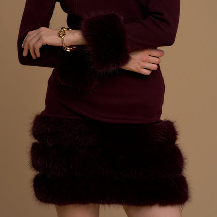 COORDINATO BURGUNDY PELLICCIA