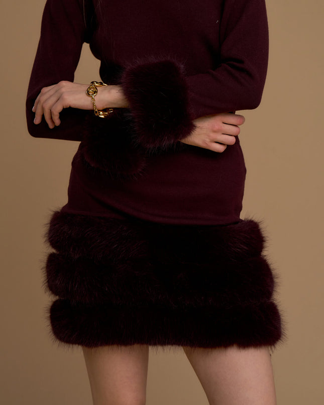COORDINATO BURGUNDY PELLICCIA