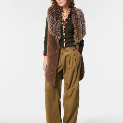 GILET PIUMA IN ECOVOLPE