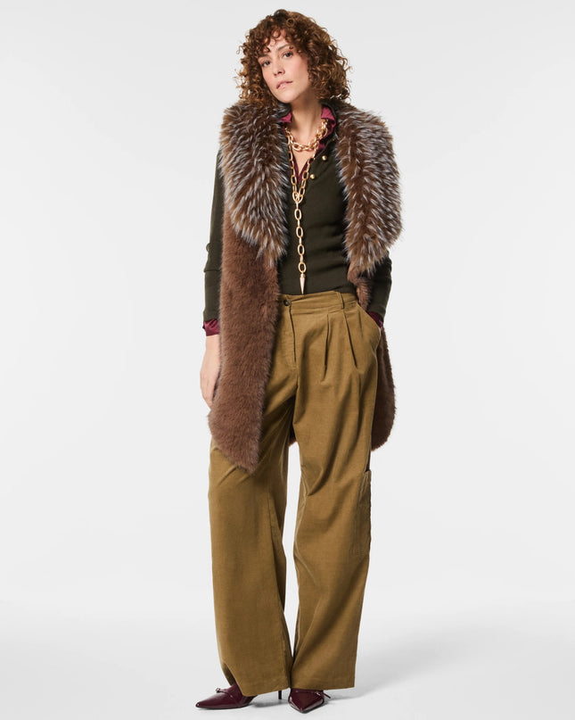 GILET PIUMA IN ECOVOLPE