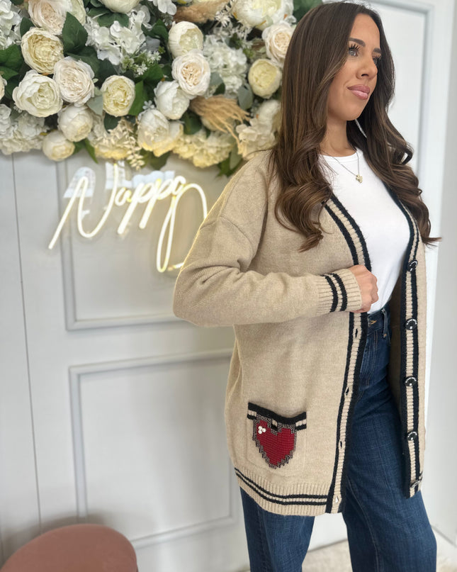 CARDIGAN TASCA CUORE