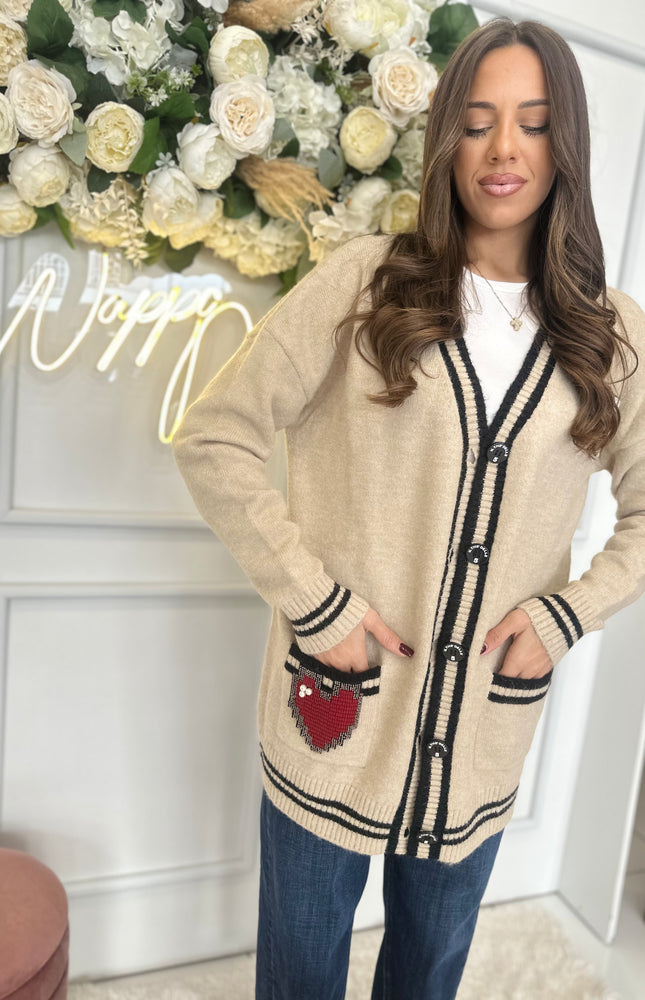CARDIGAN TASCA CUORE
