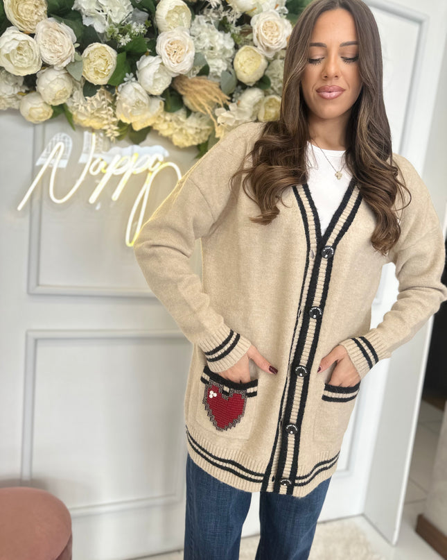 CARDIGAN TASCA CUORE