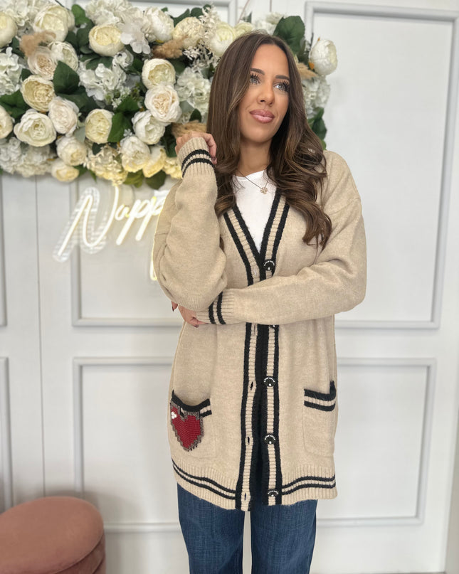 CARDIGAN TASCA CUORE