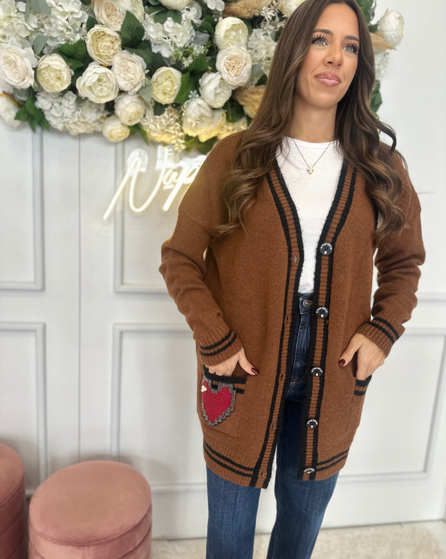 CARDIGAN TASCA CUORE