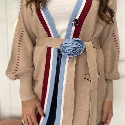 CARDIGAN CINTURA FIORE