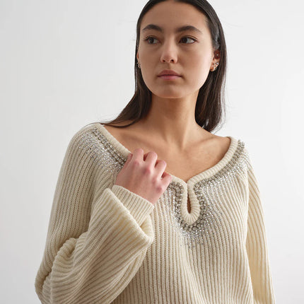 MAGLIONE SCOLLO GIOIELLO