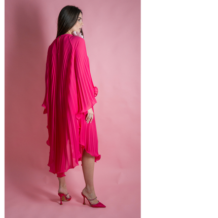 ABITO FUCSIA PLISSE'