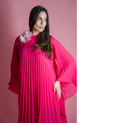 ABITO FUCSIA PLISSE'